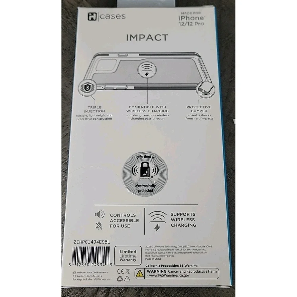 iHome Impact iPhone 12/12 Pro Max Case – 6FT Drop Tested – Teal NEW